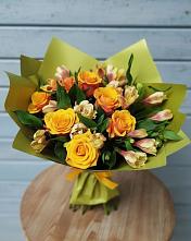 Букет цветов из:  Альстромерии и Розы в Алексеевке Белгородской области