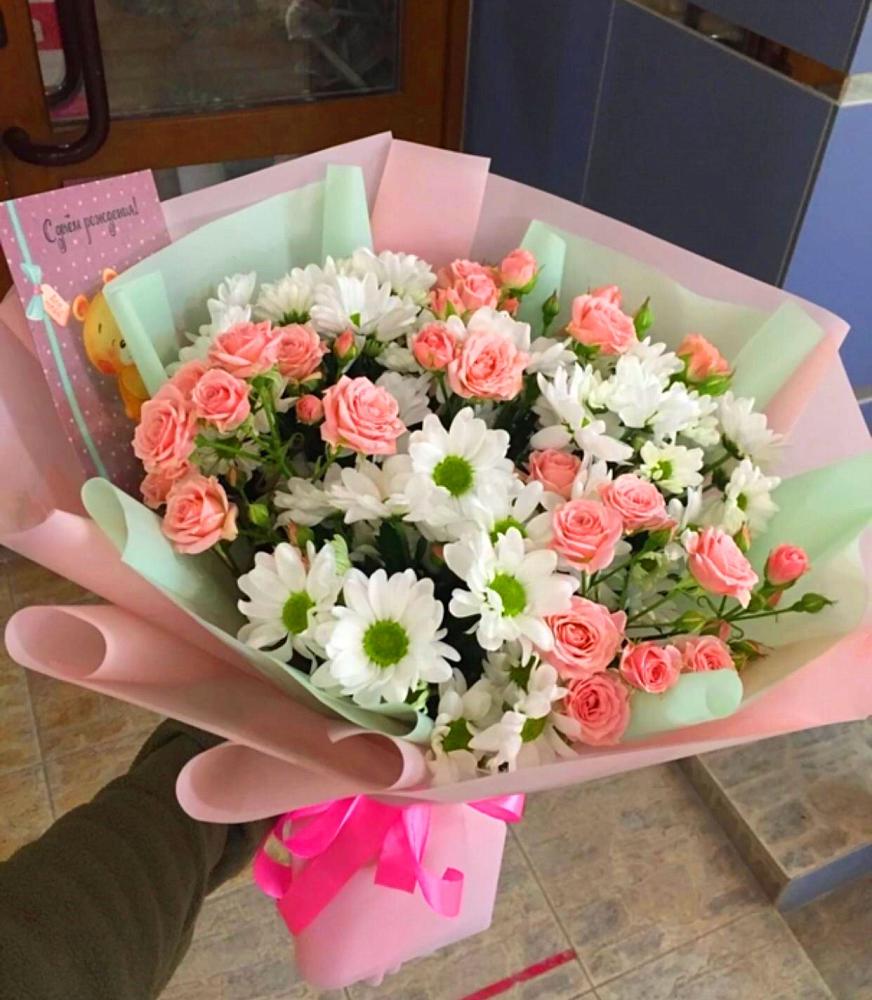 Букет цветов из: Розы и Хризантемы в Алексеевке Белгородской области