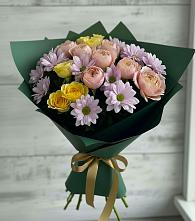 Букет цветов из:  Хризантемы и Розы в Алексеевке Белгородской области