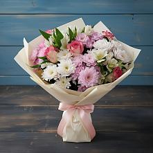 Букет цветов из:  Хризантемы, Альстромерии и Розы в Алексеевке Белгородской области