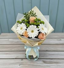 Букет цветов из:  Герберы, Розы и Хризантемы #REPLACE_PRED# Алексеевке Белгородской области