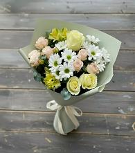 Букет цветов из:  Альстромерии, Розы и Хризантемы в Алексеевке Белгородской области