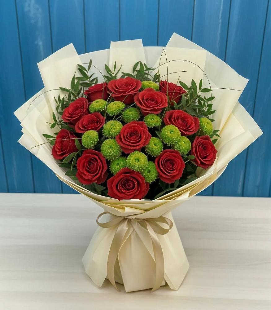 Букет цветов из: Розы и Хризантемы в Алексеевке Белгородской области